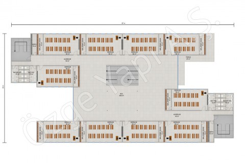 İlkokul 3036 m2 - 1. ve 2. Kat